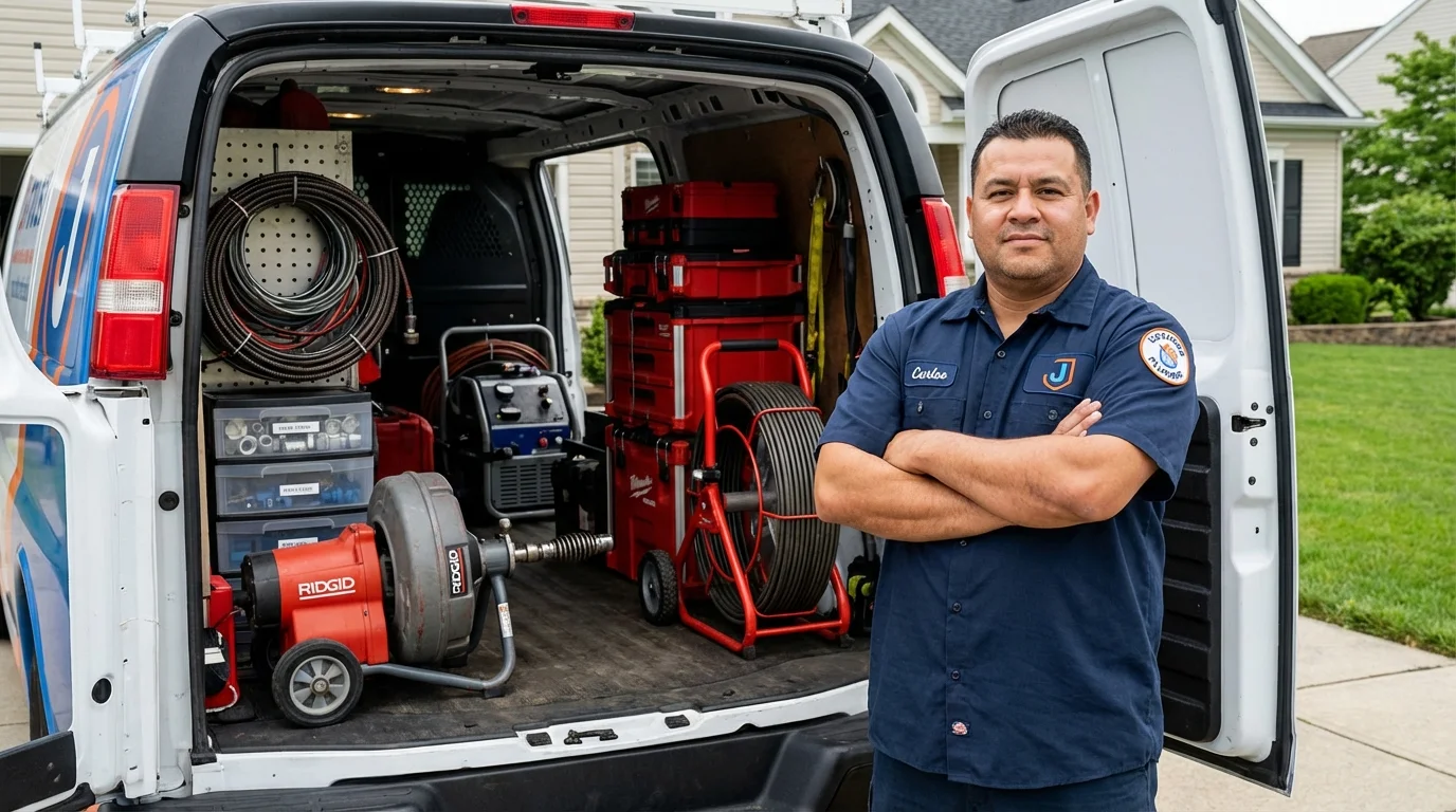 Professional drain cleaning equipment and Johns Plumbing LLC plumber in Hot Springs National Park