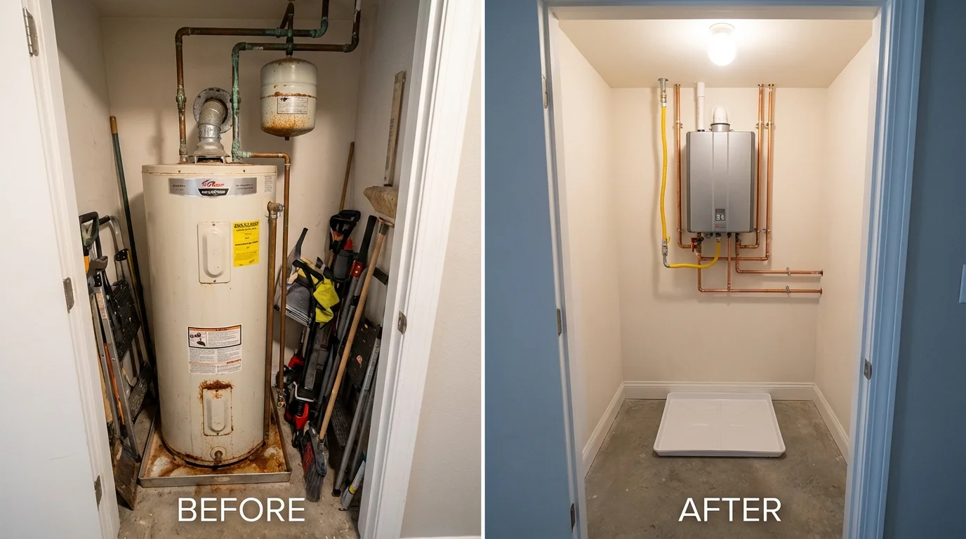 Tank water heater versus wall-mounted tankless unit comparison for Hot Springs National Park, AR homeowners